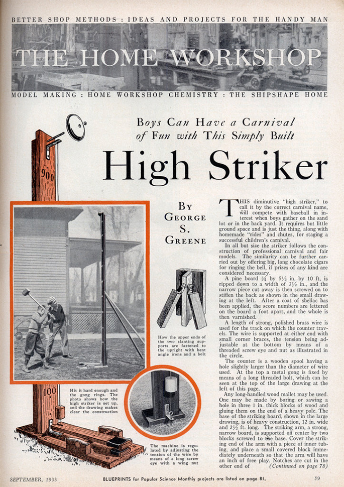 High striker - Popular Science - Septembre 1933